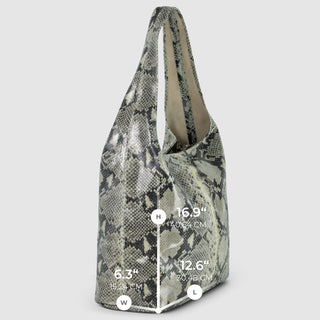 Italian Genuine Python-Print Suede Hobo Bag | Isernia - Glamourous Grace