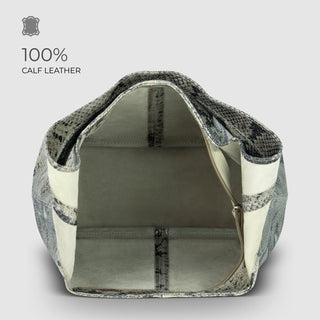Italian Genuine Python-Print Suede Hobo Bag | Isernia - Glamourous Grace