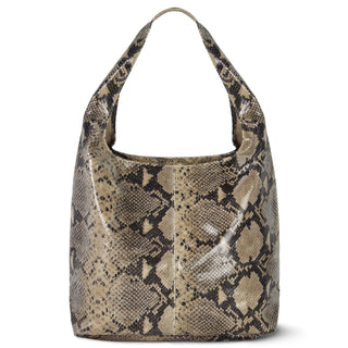 Italian Genuine Python-Print Suede Hobo Bag | Isernia - Glamourous Grace