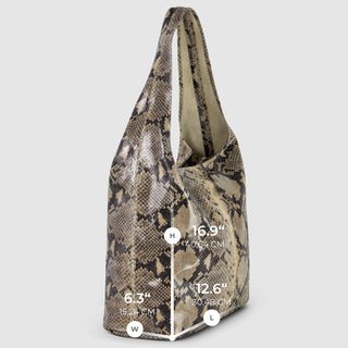 Italian Genuine Python-Print Suede Hobo Bag | Isernia - Glamourous Grace