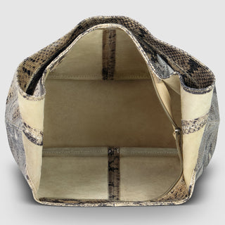 Italian Genuine Python-Print Suede Hobo Bag | Isernia - Glamourous Grace