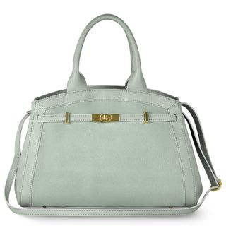 Italian Genuine Suede & Full-Grain Leather Top-Handle Bag | Forlì - Glamourous Grace