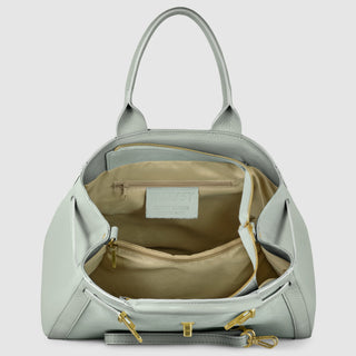 Italian Genuine Suede & Full-Grain Leather Top-Handle Bag | Forlì - Glamourous Grace