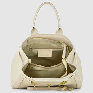 Italian Genuine Suede & Full-Grain Leather Top-Handle Bag | Forlì - Glamourous Grace