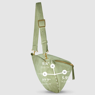 Italian Genuine Suede Crossbody Bag | Genova - Glamourous Grace