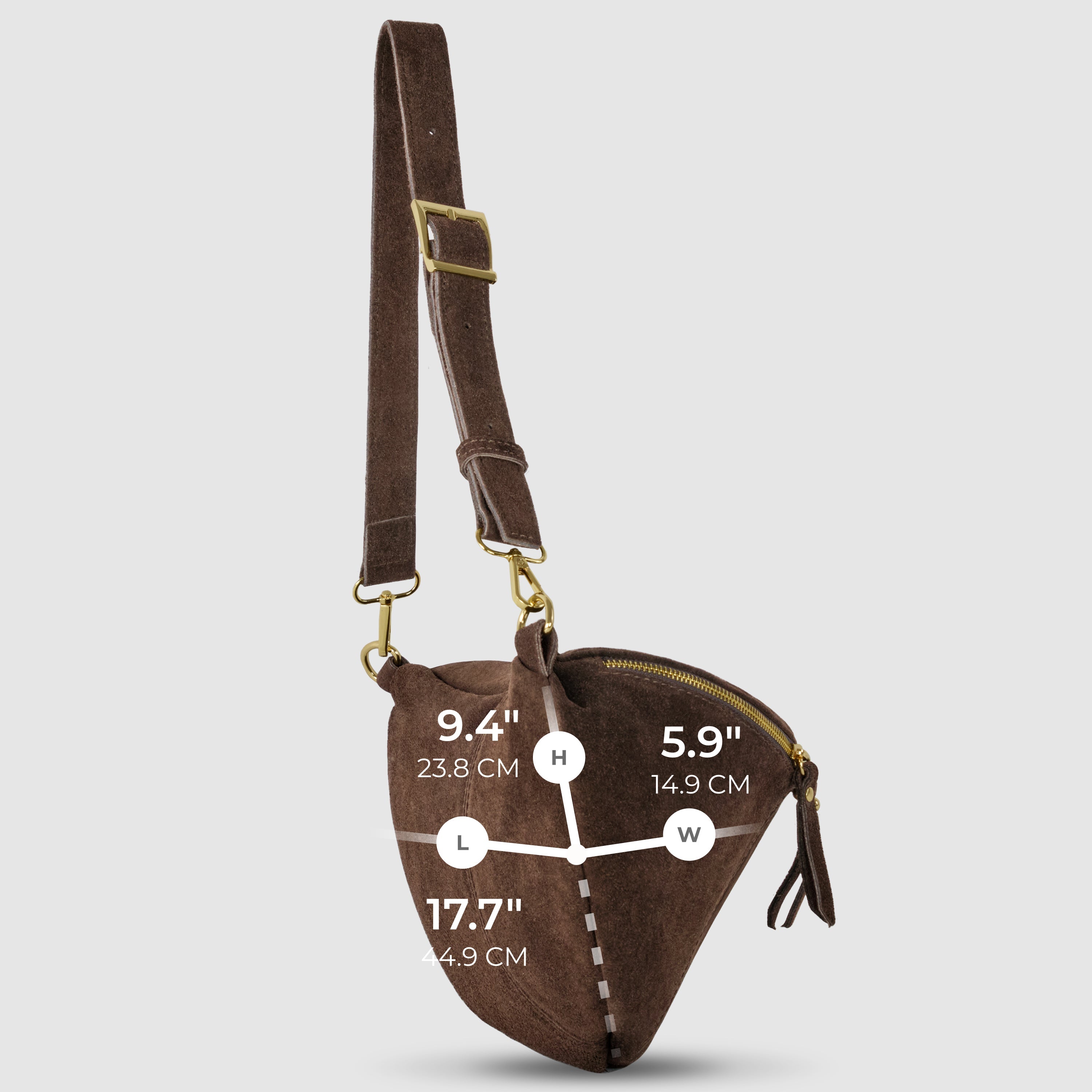 Italian Genuine Suede Crossbody Bag | Genova - Glamourous Grace