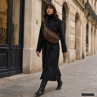 Italian Genuine Suede Crossbody Bag | Genova - Glamourous Grace