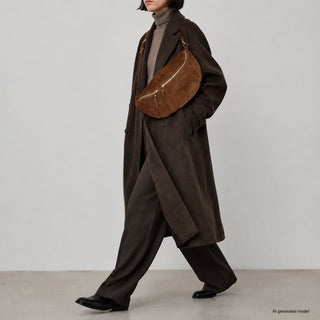 Italian Genuine Suede Crossbody Bag | Genova - Glamourous Grace