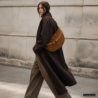 Italian Genuine Suede Crossbody Bag | Genova - Glamourous Grace