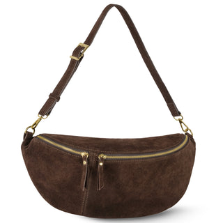 Italian Genuine Suede Crossbody Bag | Genova - Glamourous Grace