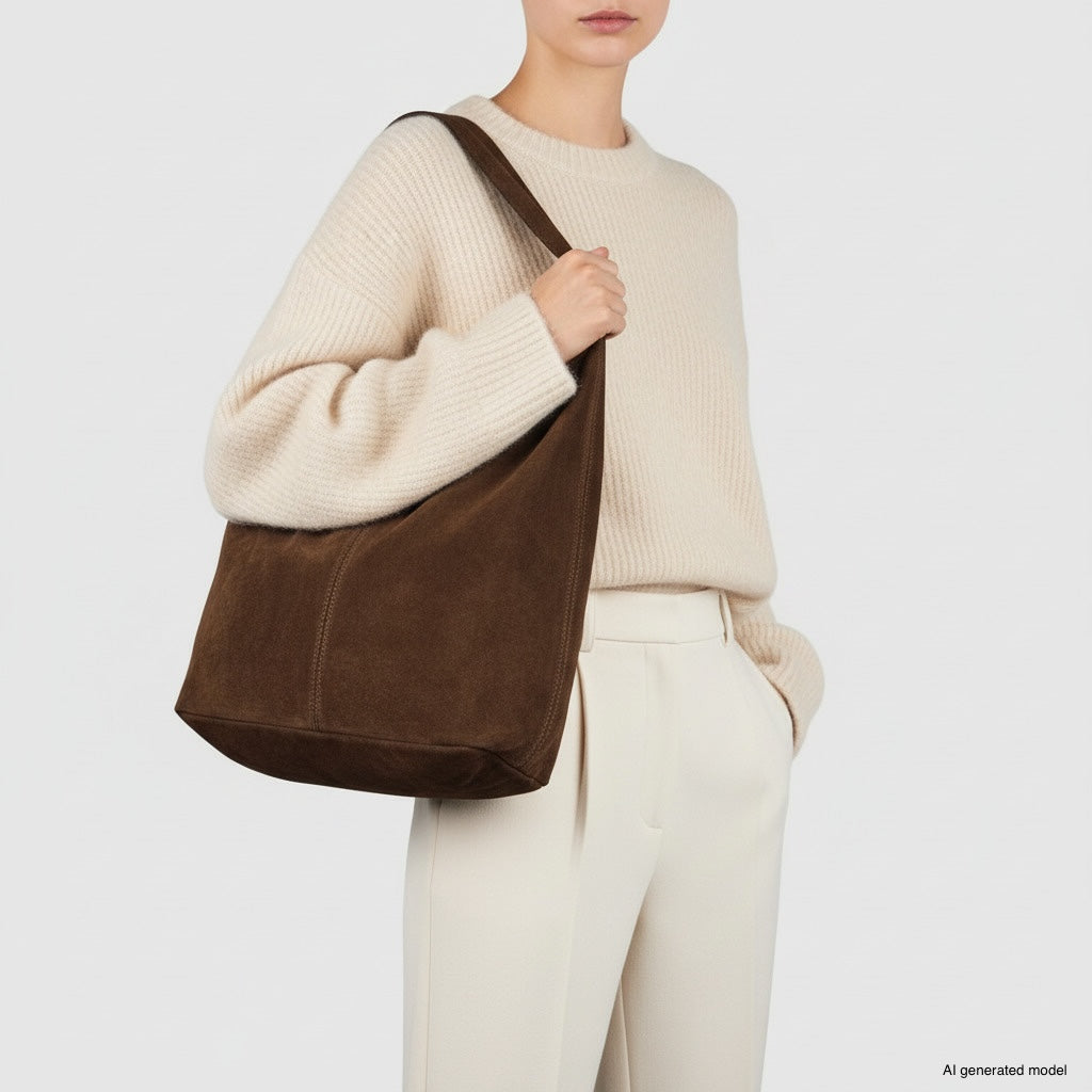 Italian Genuine Suede Hobo Bag | Palermo - Glamourous Grace