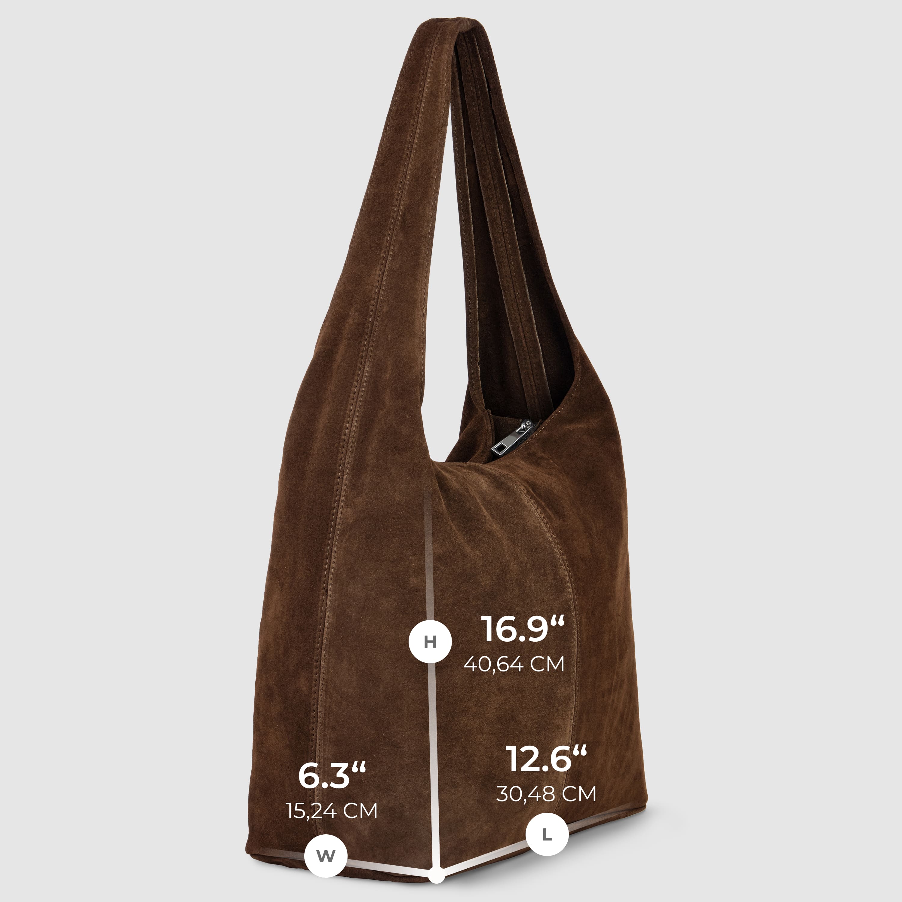 Italian Genuine Suede Hobo Bag | Palermo - Glamourous Grace
