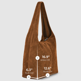 Italian Genuine Suede Hobo Bag | Palermo - Glamourous Grace