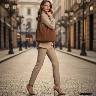 Italian Genuine Suede Hobo Bag | Palermo - Glamourous Grace