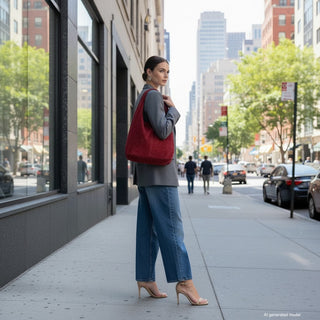 Italian Genuine Suede Hobo Bag | Palermo - Glamourous Grace