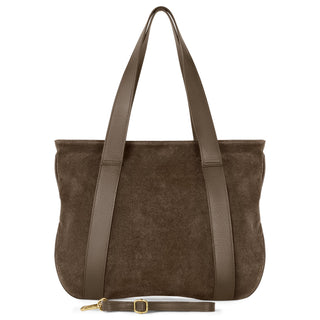 Italian Genuine Suede & Full-Grain Leather Tote Bag | Varese - Glamourous Grace
