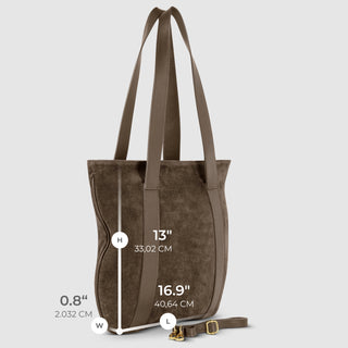 Italian Genuine Suede & Full-Grain Leather Tote Bag | Varese - Glamourous Grace