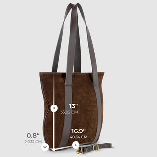 Italian Genuine Suede & Full-Grain Leather Tote Bag | Varese - Glamourous Grace