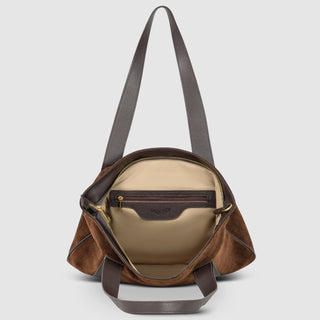 Italian Genuine Suede & Full-Grain Leather Tote Bag | Varese - Glamourous Grace