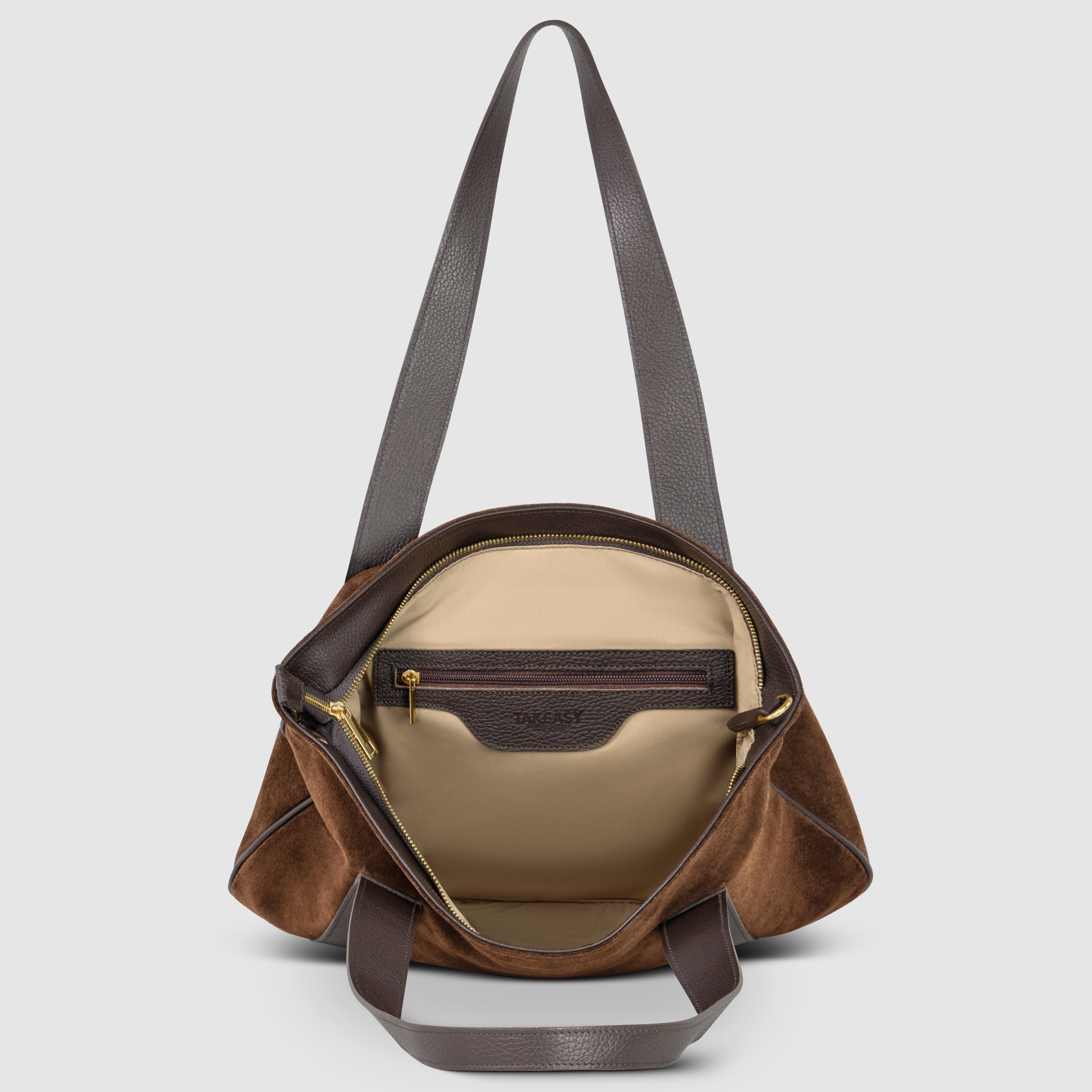 Italian Genuine Suede & Full-Grain Leather Tote Bag | Varese - Glamourous Grace