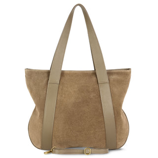 Italian Genuine Suede & Full-Grain Leather Tote Bag | Varese - Glamourous Grace