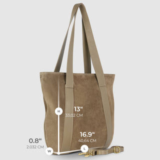 Italian Genuine Suede & Full-Grain Leather Tote Bag | Varese - Glamourous Grace