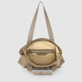 Italian Genuine Suede & Full-Grain Leather Tote Bag | Varese - Glamourous Grace