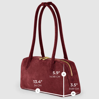 Italian Genuine Suede Shoulder Bag | Pavia - Glamourous Grace