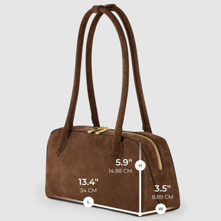 Italian Genuine Suede Shoulder Bag | Pavia - Glamourous Grace