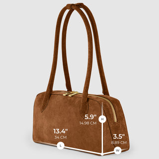 Italian Genuine Suede Shoulder Bag | Pavia - Glamourous Grace