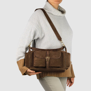 Italian Genuine Suede Shoulder Bag | Sondrio