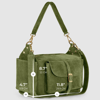 Italian Genuine Suede Shoulder Bag | Sondrio - Glamourous Grace