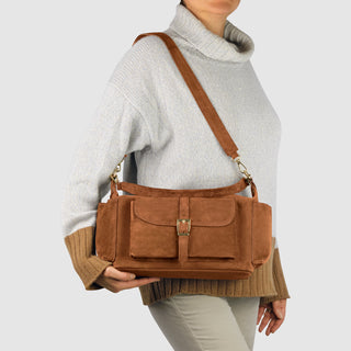 Italian Genuine Suede Shoulder Bag | Sondrio