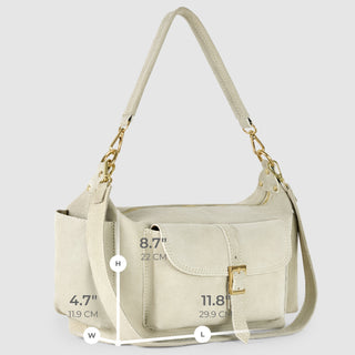 Italian Genuine Suede Shoulder Bag | Sondrio - Glamourous Grace