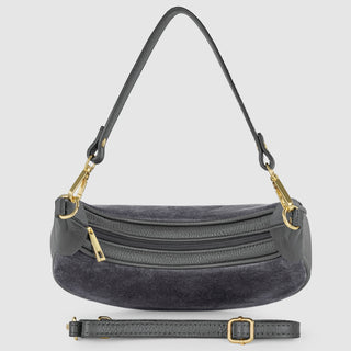 Italian Genuine Suede & Full-Grain Leather Shoulder Bag | Arezzo