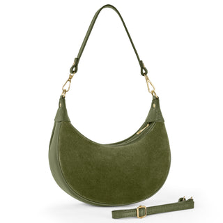 Italian Genuine Suede & Full-Grain Leather Shoulder Bag | Arezzo