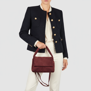 Italian Genuine Suede Top-Handle Bag | Ravenna - Glamourous Grace