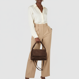 Italian Genuine Suede Top-Handle Bag | Ravenna - Glamourous Grace