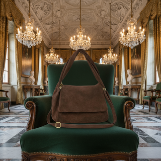 Italian Genuine Suede Top-Handle Bag | Ravenna - Glamourous Grace
