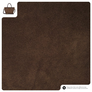 Italian Genuine Suede & Full-Grain Leather Top-Handle Bag | Alba