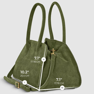 Italian Genuine Suede Top-Handle Bag | Novara - Glamourous Grace