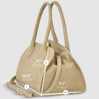 Italian Genuine Suede Top-Handle Bag | Novara - Glamourous Grace