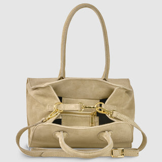 Italian Genuine Suede Top-Handle Bag | Novara - Glamourous Grace
