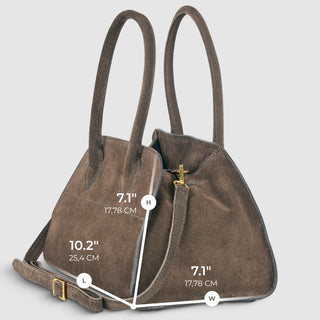 Italian Genuine Suede Top-Handle Bag | Novara - Glamourous Grace