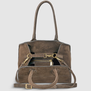 Italian Genuine Suede Top-Handle Bag | Novara - Glamourous Grace