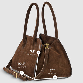 Italian Genuine Suede Top-Handle Bag | Novara - Glamourous Grace