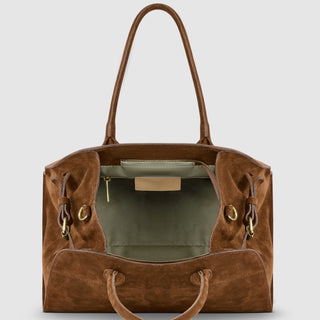 Italian Genuine Suede Top-Handle Bag | Cuneo