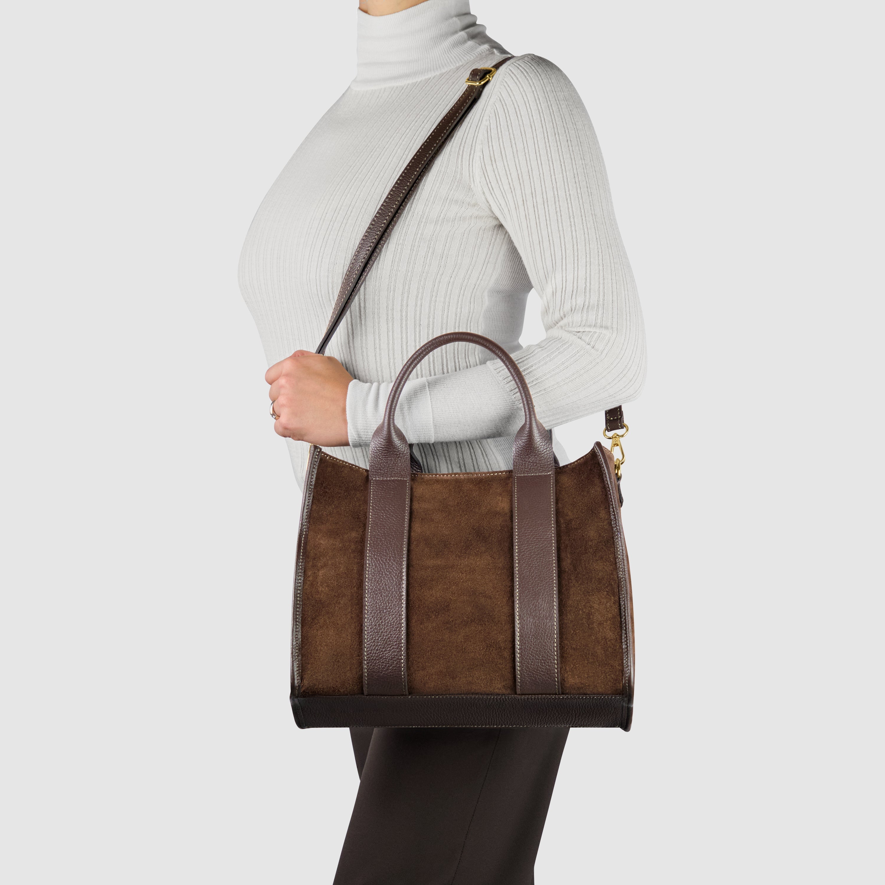 Italian Genuine Suede Tote Bag | Brianza - Glamourous Grace