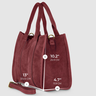 Italian Genuine Suede Tote Bag | Brianza - Glamourous Grace