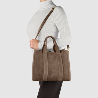 Italian Genuine Suede Tote Bag | Brianza - Glamourous Grace